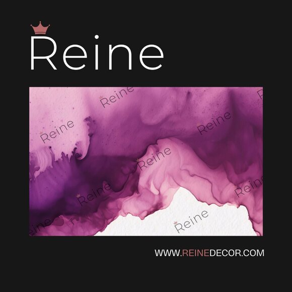 Purple and Pink Abstract Watercolor Painting Wallpaper | Artistic Wall Decor - Picture 5 of 9